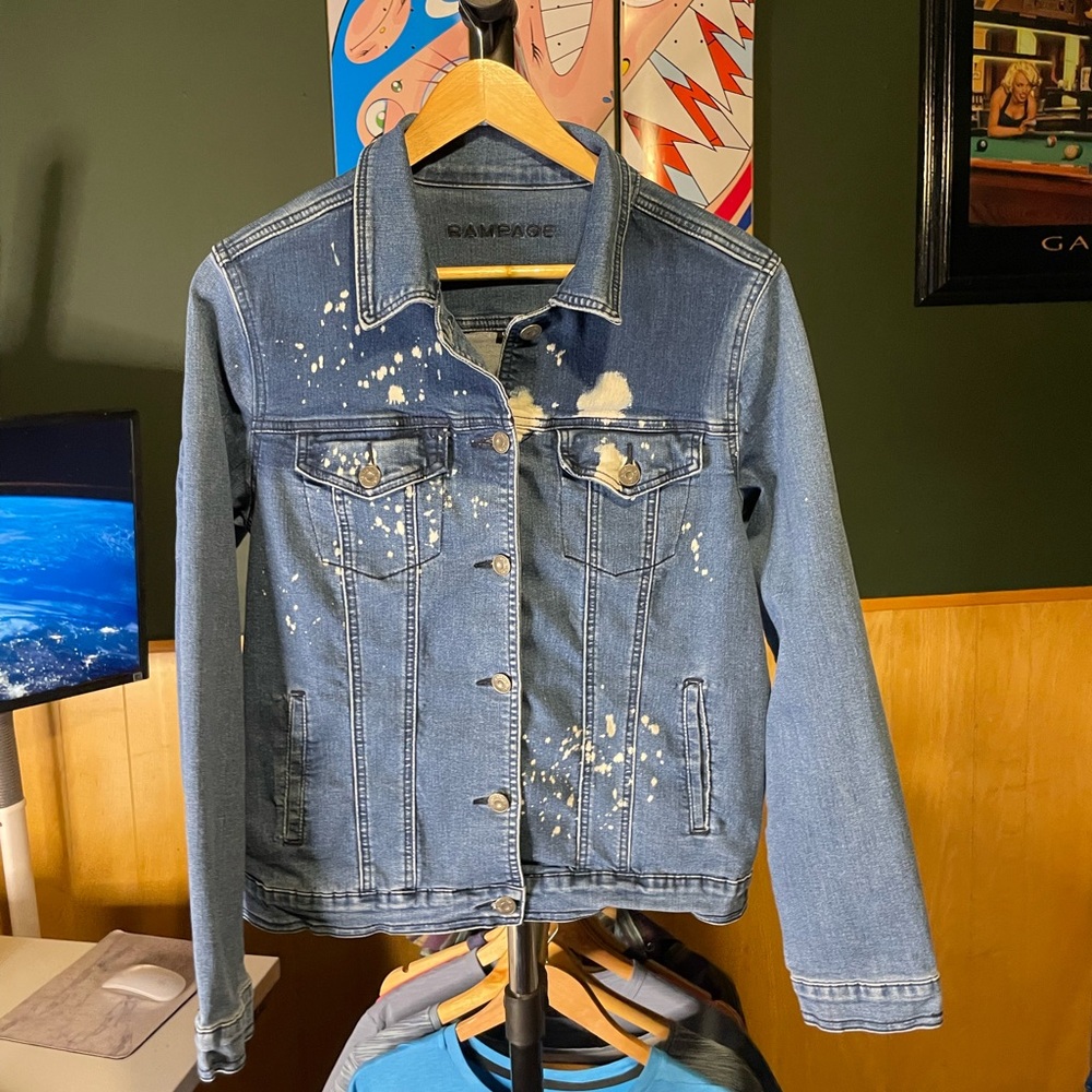 Rampage woman paint splatter jacket size large